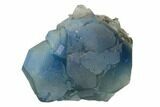 Blue-Green Cuboctahedral Fluorite on Sparkling Quartz - China #161785-1